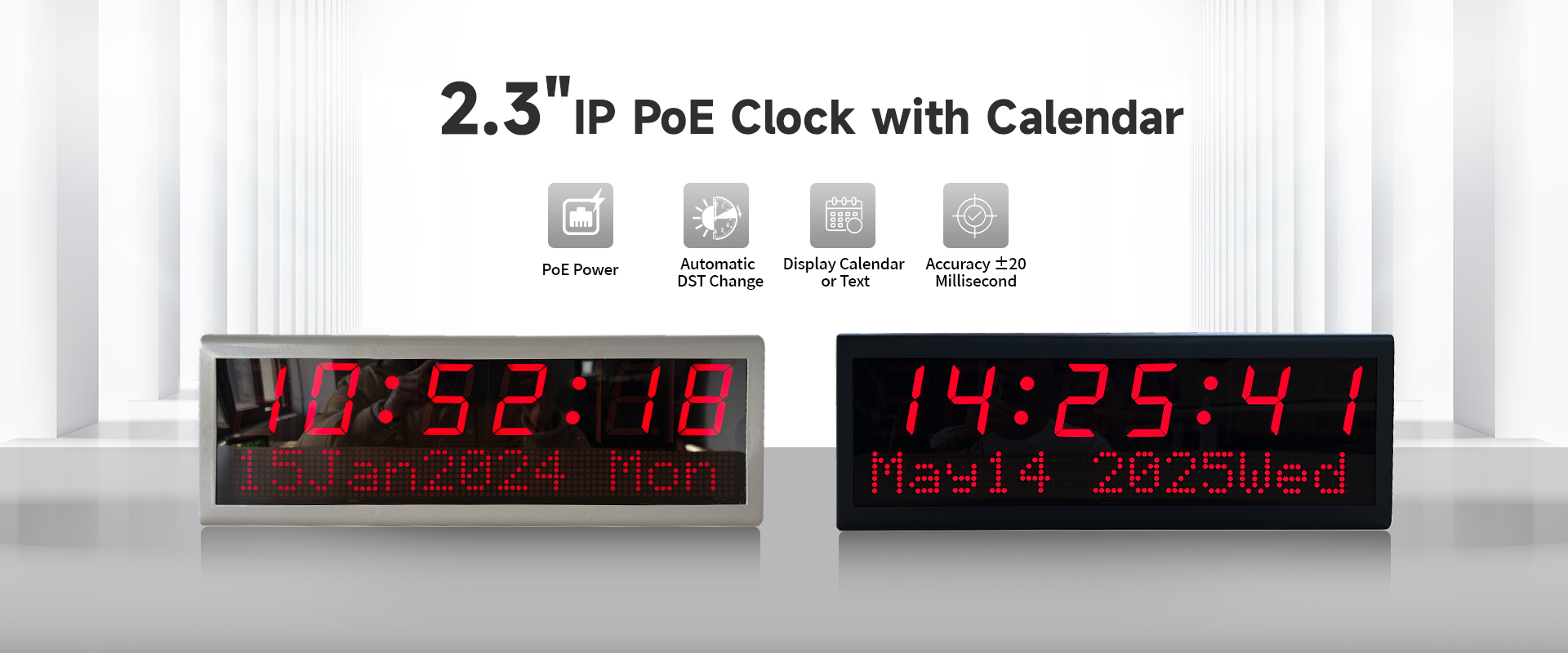 IP PoE 디지털 캘린더 시계